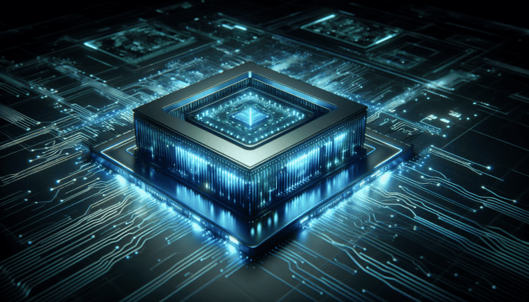 Illustration of a futuristic processor unit