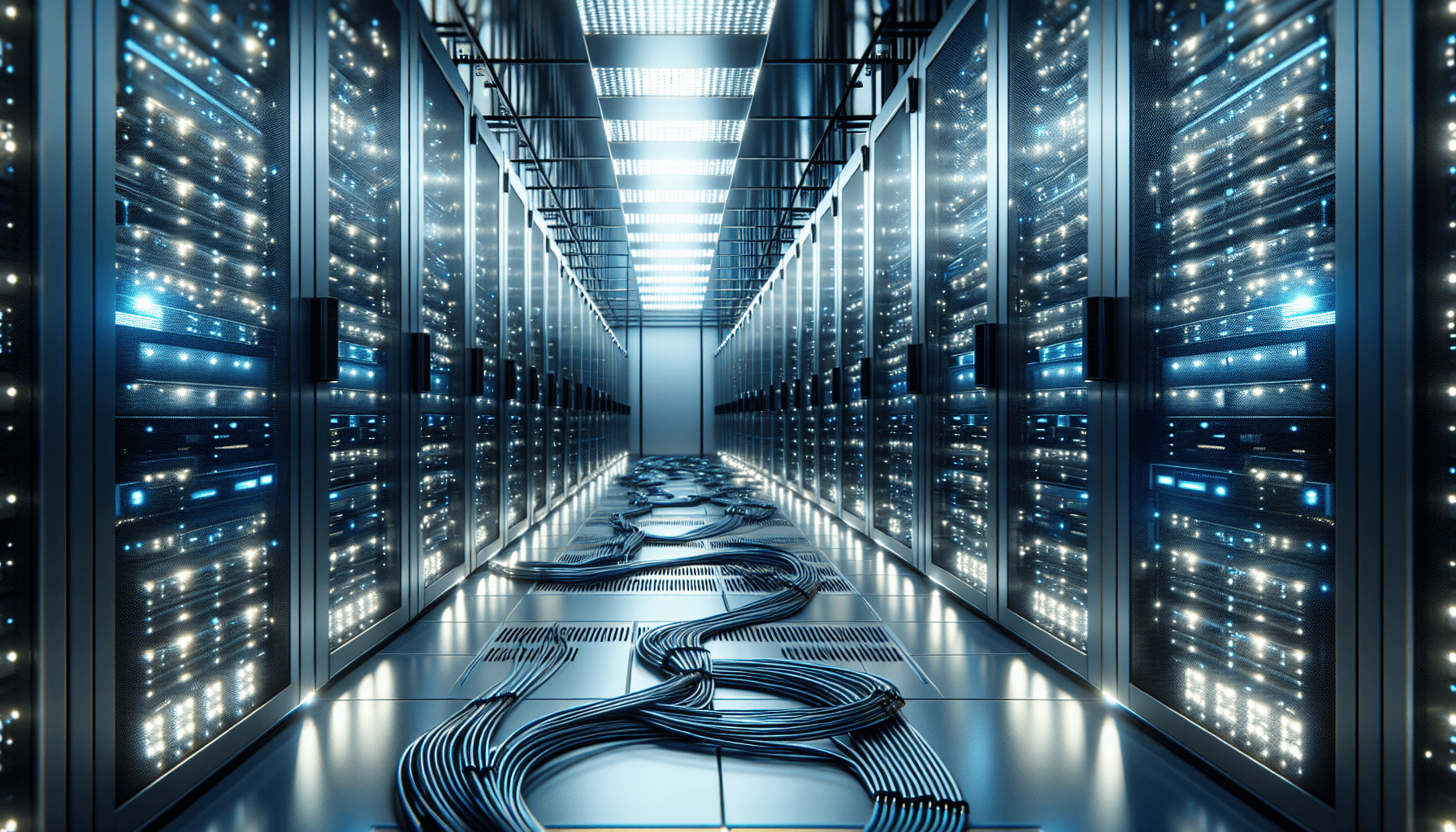 Data center with servers and hardware