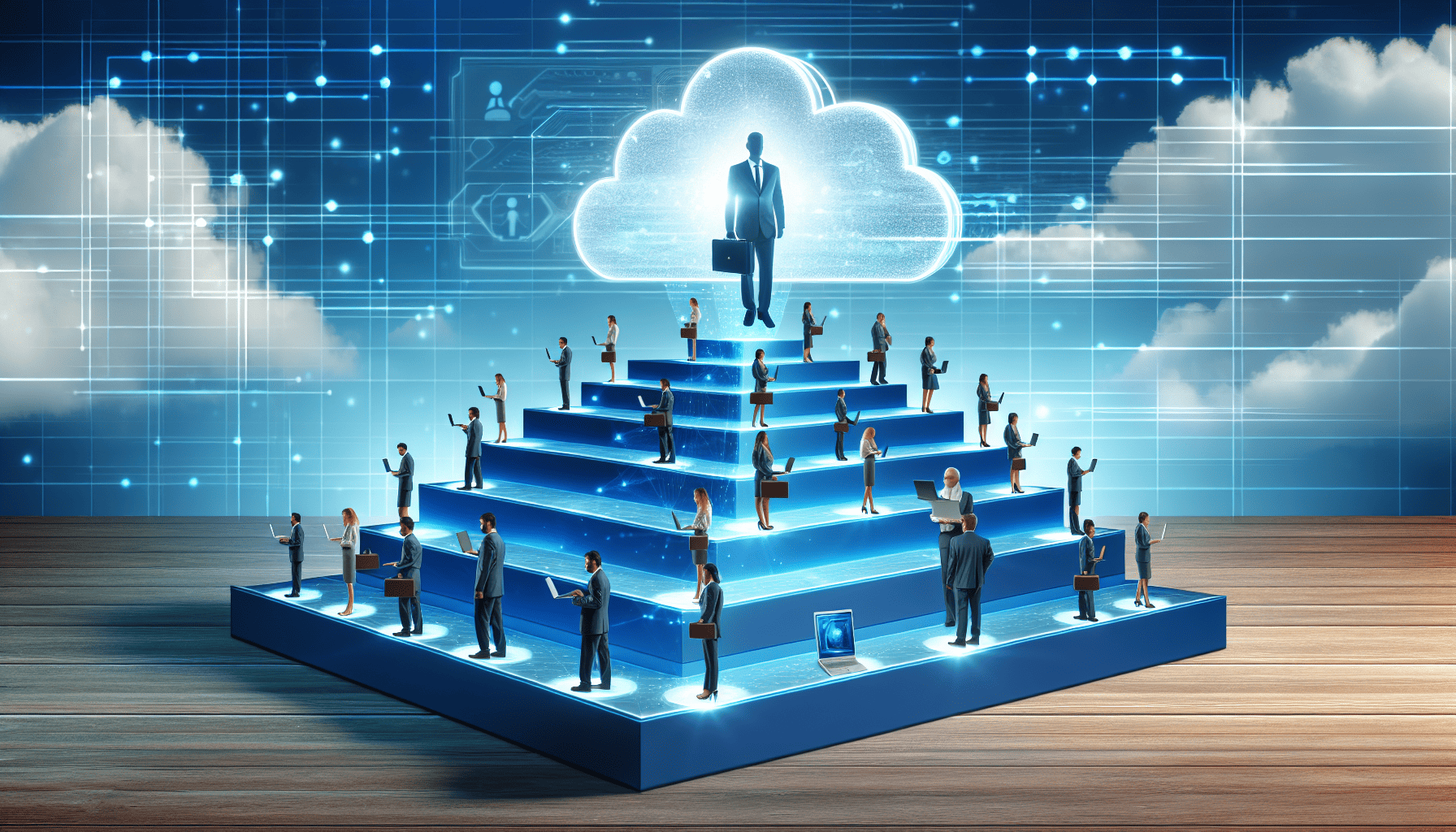 Illustration of cloud computing hierarchy