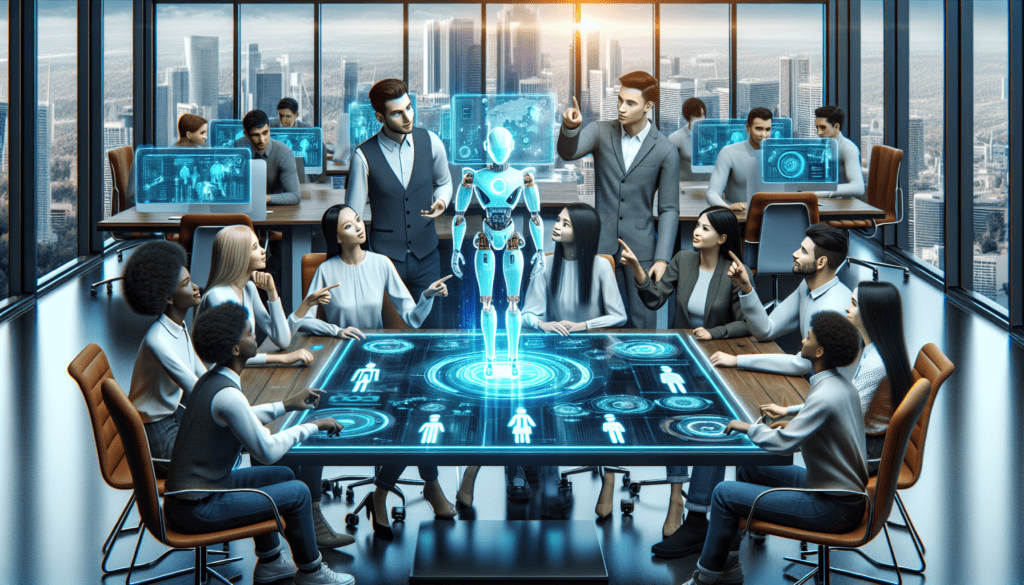 Illustration of upskilling and reskilling employees for the AI revolution