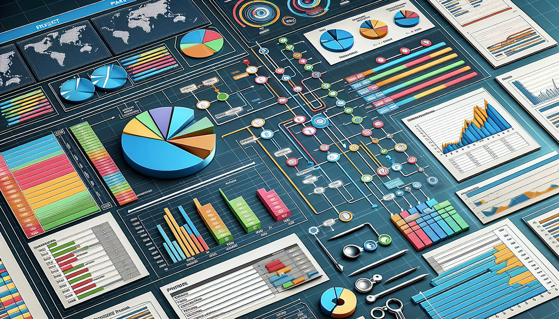 Project Management Plan overview with Gantt chart and resource allocation